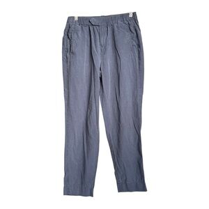 Neiman Marcus Linen Blend Trousers Tapered Leg Pants Women’s Medium Navy Blue